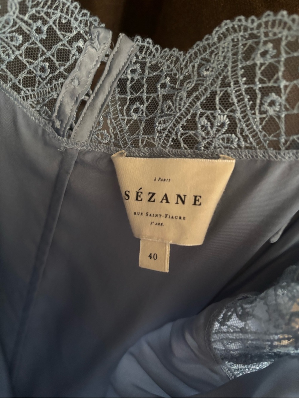 Sézane Nassima Dress in Vintage Blue Size 40